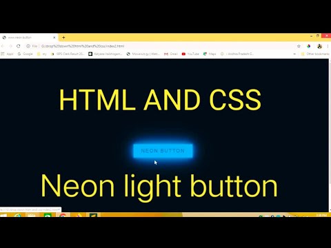 easy code neon light button || neon light button animation effect on hover  || using html and css ||