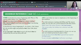 OPTIMISE B2   UNIT 12   GRAMMAR 2   CLEFT SENTENCES