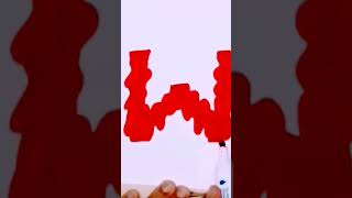 Drawing  Blood Drip Effect Letter W ||Basic Drop Shadow||Marker Drawing||Doodle Idea
