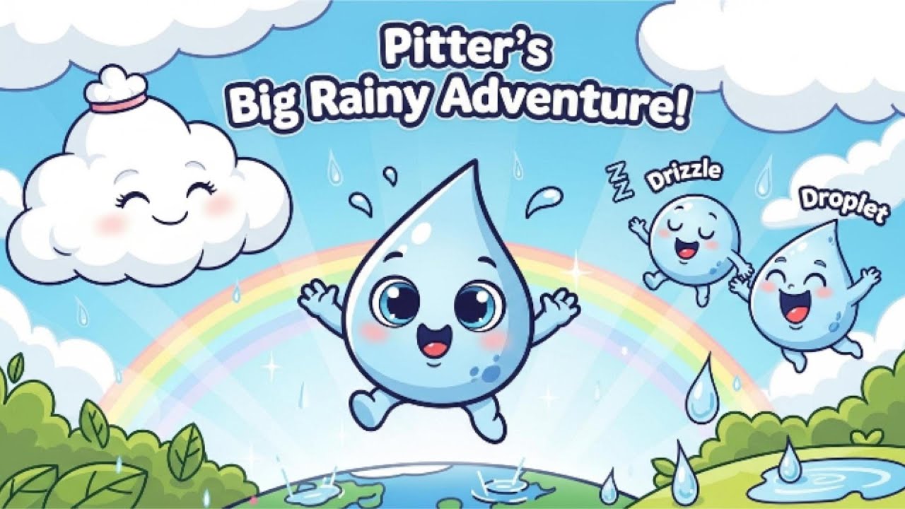 Pitter’s Big Rainy Adventure! | The Amazing Water Cycle Story for Kids 🌦💧 | 2D Animation Short