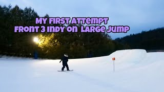 My first Frontside 360 indy grab #snowboarding #progression #slopestyle