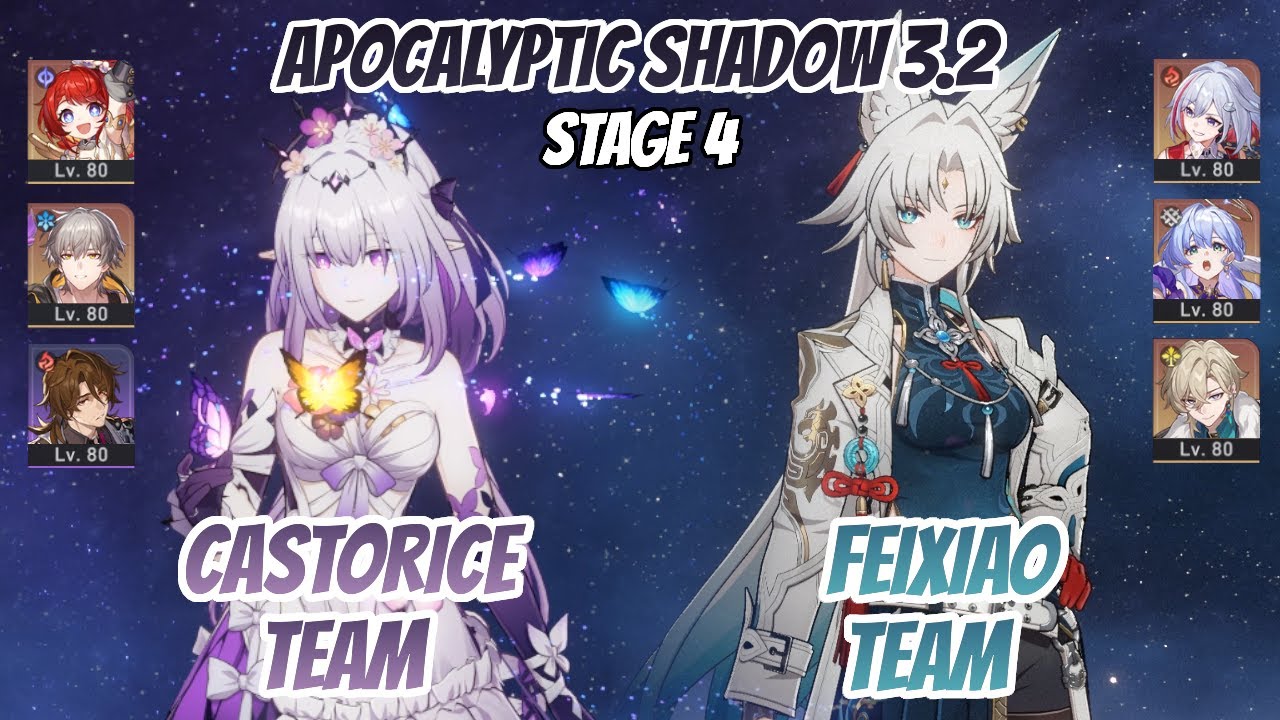Castorice Team & Feixiao Team Apocalyptic Shadow Stage 4 (3 Stars) | Honkai Star Rail