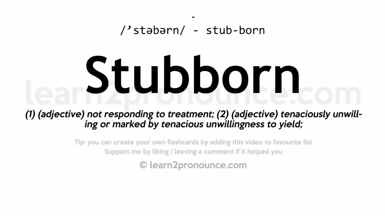 How do you say What does stubborn mean?  in English (UK)?