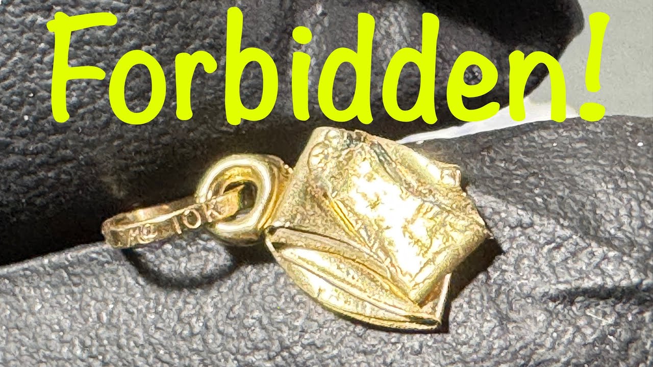 Forbidden 10K Gold Pendant found Metal Detecting on the Beach - YouTube
