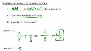 5-3 Adding and Subtracting Fractions