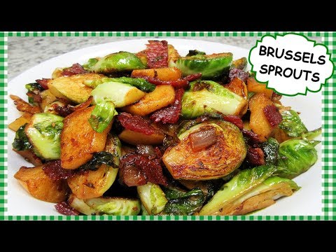 Stove Top Brussel Sprouts with Bacon and Apples ~ Holiday Recipe