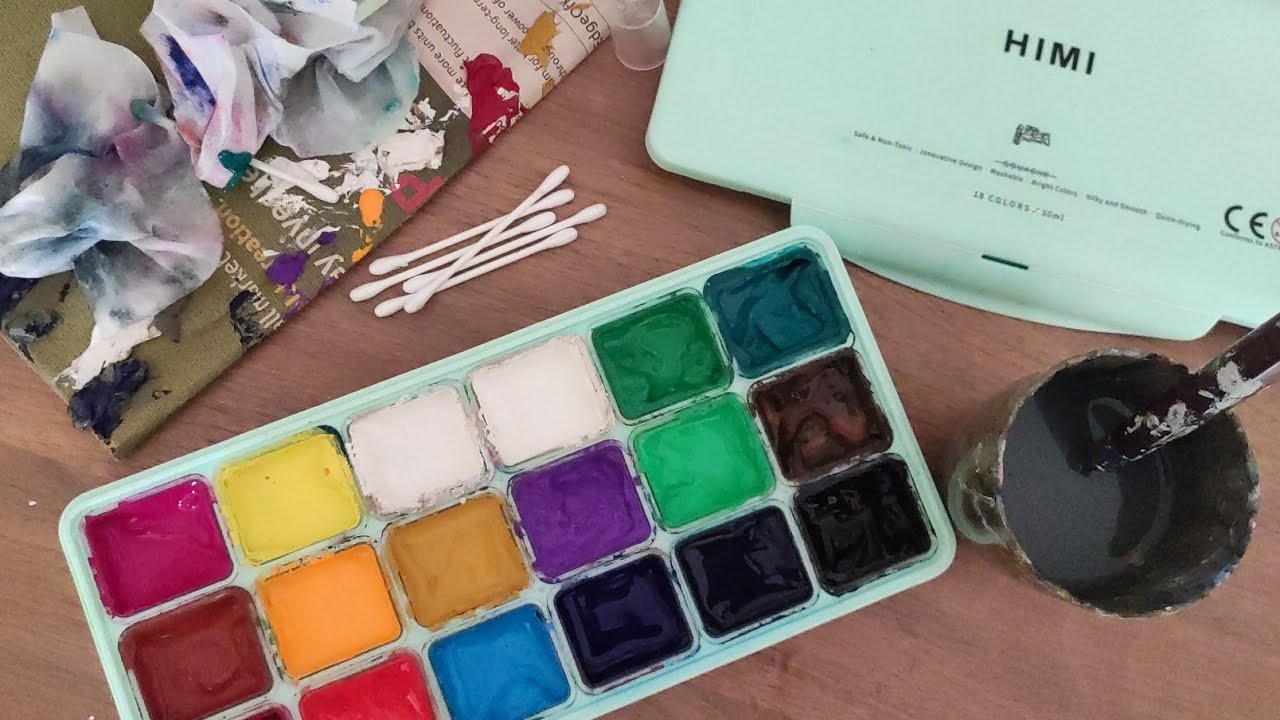 Cleaning Fungus from Himi Gouache | Silent ASMR | Satisfying & Relaxing Art Studio Routine