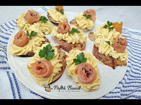 Aperitiv Făcut Rapid în 15 Minute: Bruschete cu Cremă de Ouă și Somon Afumat