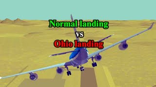 Normal Landing vs Ohio Landing 😂  #shorts