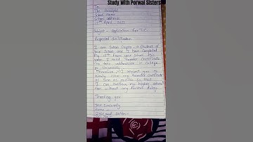 Application for Transfer certificate (T.C) in English // How to write Application for t.c. in school