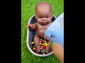 3 Rainbow BathTubs with M&M Candy #asmr #baby #asmrrelaxation #satisfying