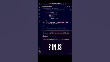 😍😍 Amazing Optional Chaining Operator in JavaScript! #shorts #javascript #programming #coding #js