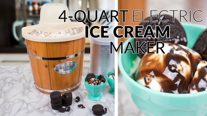 4-Quart Electric Ice Cream Maker with Easy-Carry Handle