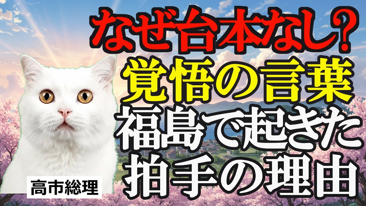高市総理「福島の復興なくして日本の再生なし」…現場が黙って拍手した瞬間 #猫マニ #猫ミーム