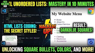 HTML Unordered List (UL) Complete Tutorial in Urdu 🧾 | Bullets 🔵 Types 📌 &amp; Nested Lists 🔁