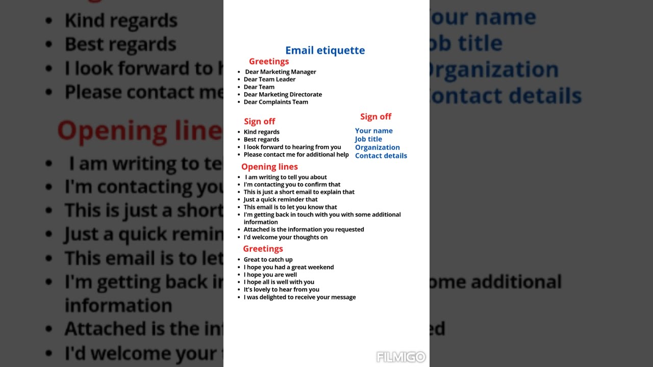 Email Greeting Sign Off Opening Lines Emailetiquette