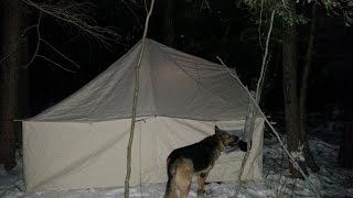 Winter Hot Tent Overnight