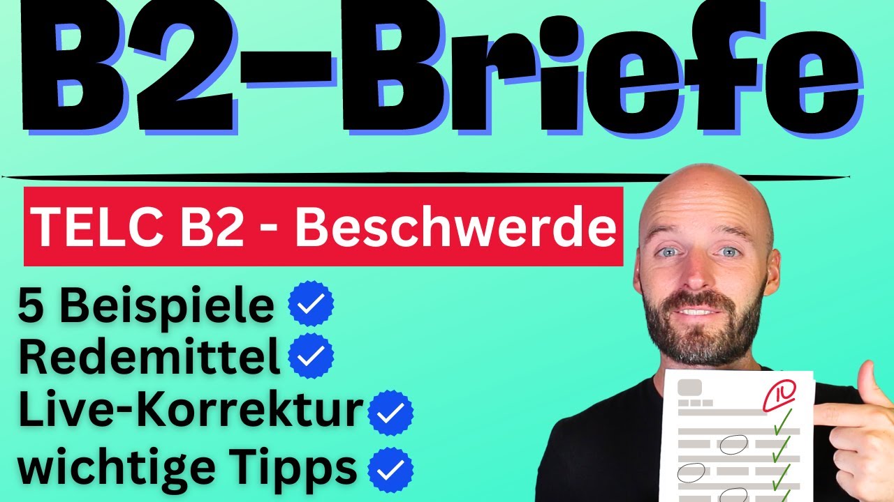 Beschwerde Telc B2 Brief Schreiben Beispiel Pdf TELC B2 - Beschwerde | So schreibst du gute Briefe 🤓 - YouTube