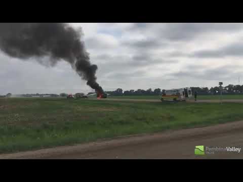 Vehicle Engulfed In Flames Near Boundary Trails Health Centre by pembinavalleyonline