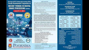 Valedictory  Feedback Session of ATAL FDP on Recent Trends in Digital Image Processing