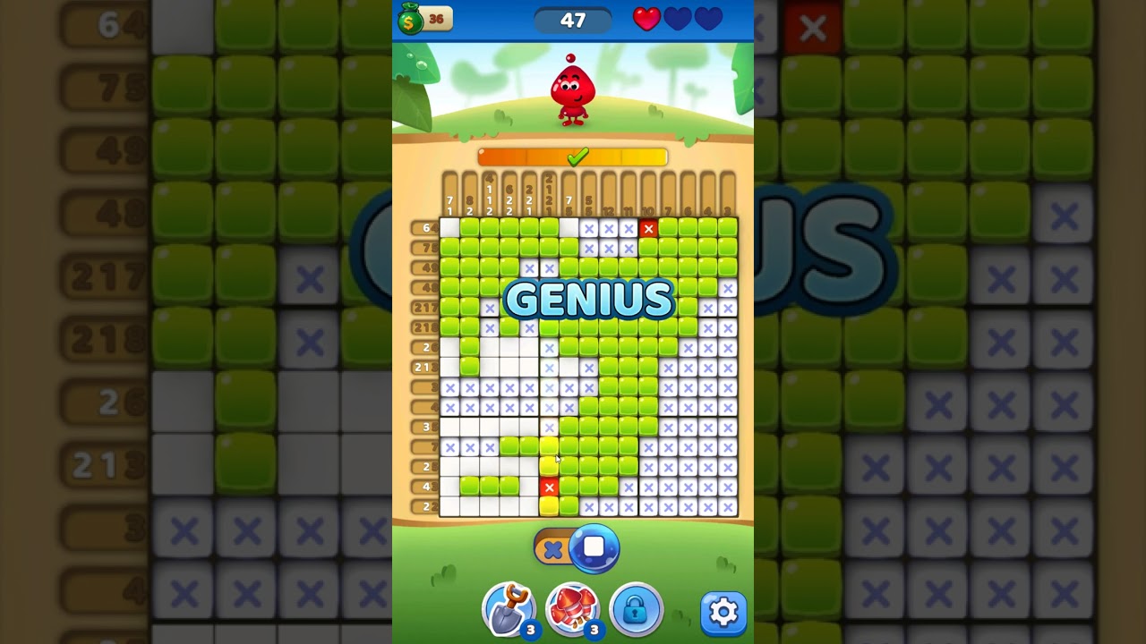 Nono Crossing Picture Nonogram level 47 - YouTube