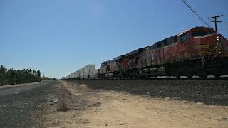 BNSF EB Combo Stack/Auto Rack Leaving Naylor Siding West of Ephrata Wa MOV 0230