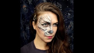 Рисуем полу волка на лице для вечеринки Хэлоуин