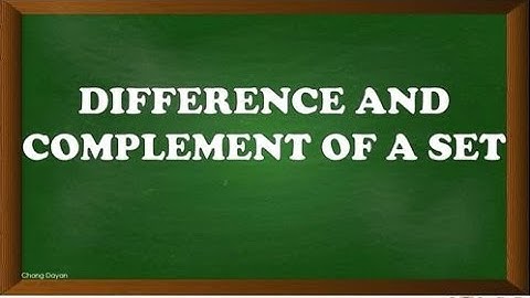 OPERATION ON SETS | DIFFERENCE TWO SETS |COMPLEMENT OF A SET | MATH TUTORIAL