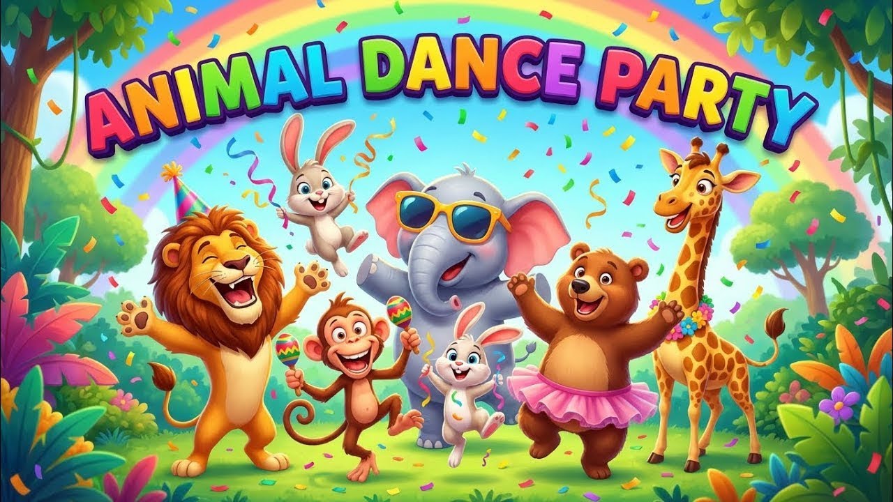 Animal Dance Party Song 🦁🐵 | 20 Minutes Nonstop Kids Animal Dance Rhymes | Fun Nursery Songs