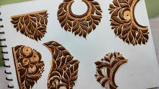 How to make advanced leafy henna patterns//learn how to make different leafy henna styles#henna