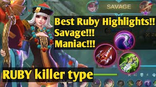 BEST RUBY HIGHLIGHTS!! Montage | 1 HIT COMBO!! | Mobile Legends - Rank Highlights