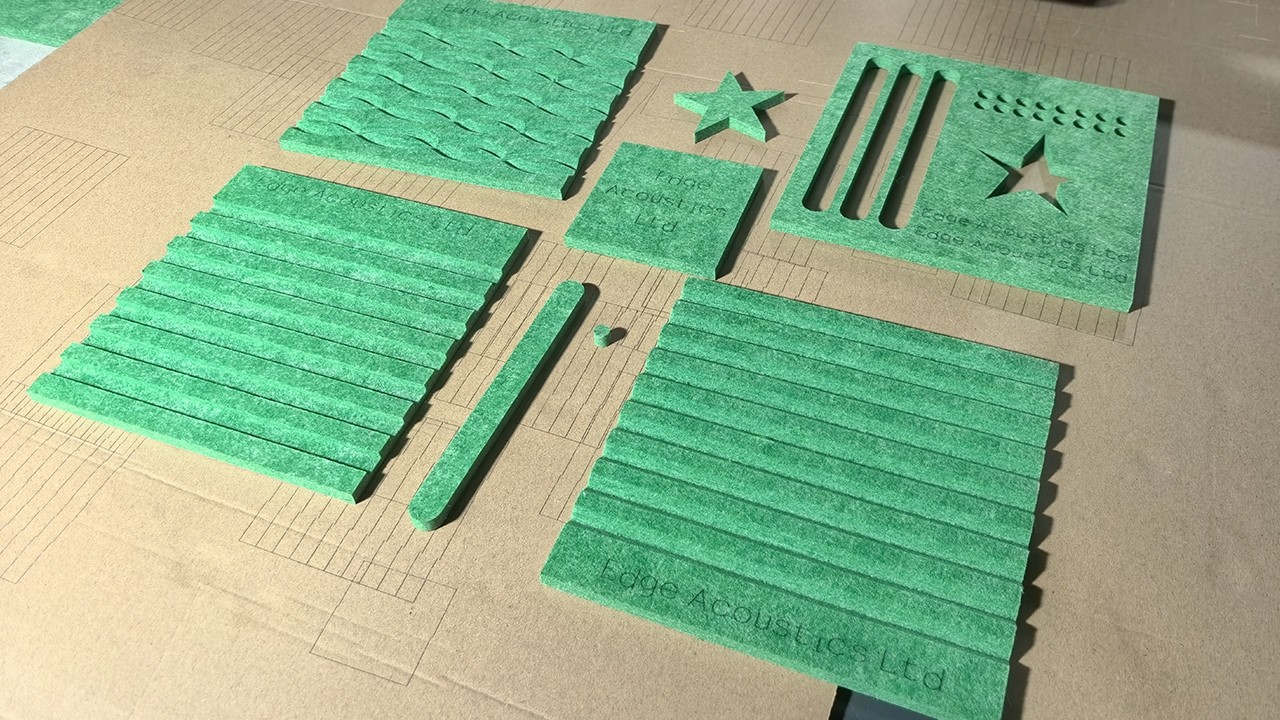 CNC Oscillating Knife Cutter for PET Felt Panels | Cut, V/U-Groove, Mill & Inkjet Marking