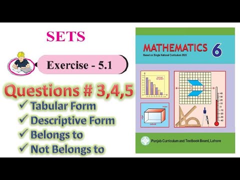 Exercise 5.1 solution Q#3,4,5 || SETS|| Class 6 new mathematics book ...