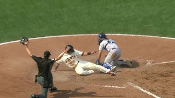 LAD@SF: Posey smacks a single to left to score Panik