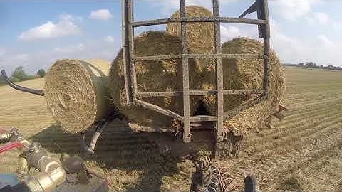 Anderson TRB 2000 Collecting Bales Harvest 2015 c/w JCB 3230 Xtra