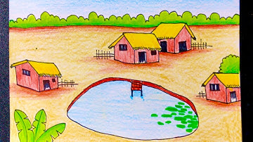 Hướng dẫn vẽ tranh phong cảnh bằng màu sáp đẹp và đơn giản | How to draw scenery with crayon