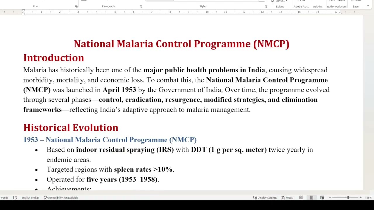 National Malaria Control Programme