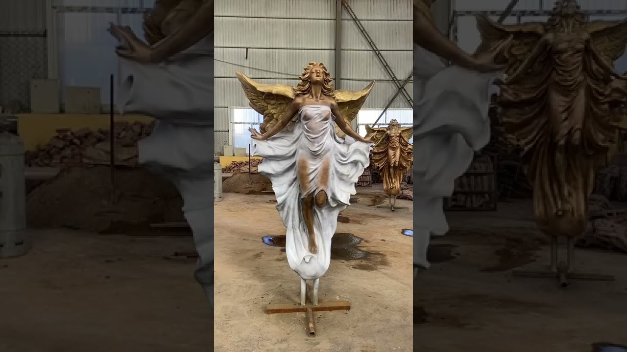 Bronze angel sculptures