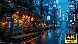 Rainy Cyberpunk Bus Station 🌧️ Cozy Night Ambience for Soft Rain Sounds & Sleeping | 4K screenshot 3