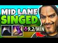 This is how I hit 9.2 CS per minute on mid lane Singed