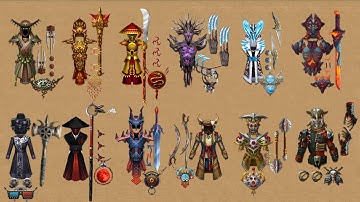 Shadow Fight 2 || All 12 Mythical Sets vs All Bosses「iOS/Android Gameplay」