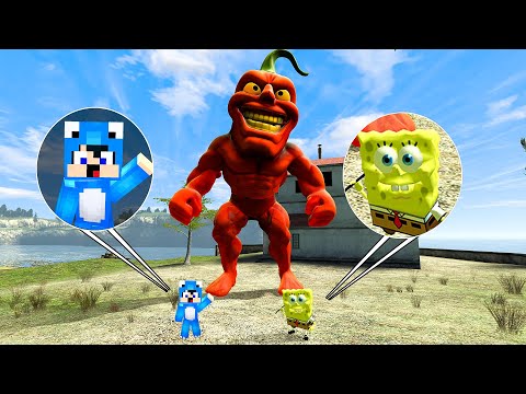 ديفور و سبونج بوب في جزيرة و هاجمنا الفلفل المعضل