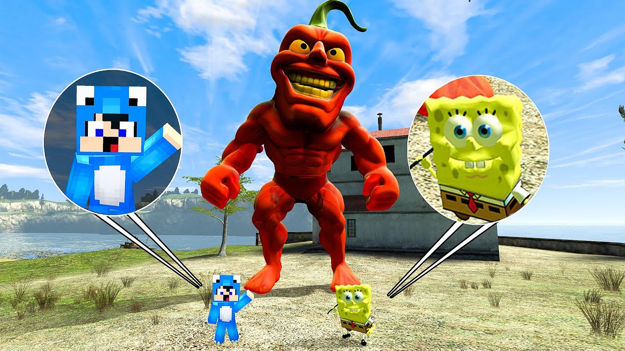 ديفور و سبونج بوب في جزيرة و هاجمنا الفلفل المعضل 💪