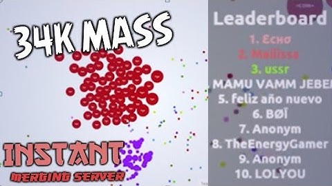 Agar.io: 34,000 MASS! - Instant Merging Domination!