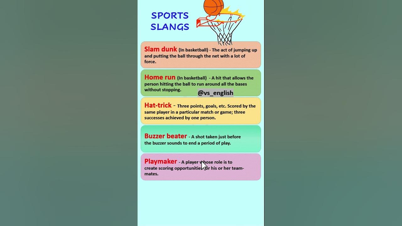 Sports Slang Words That Will Surprise You! informal slang slangs 