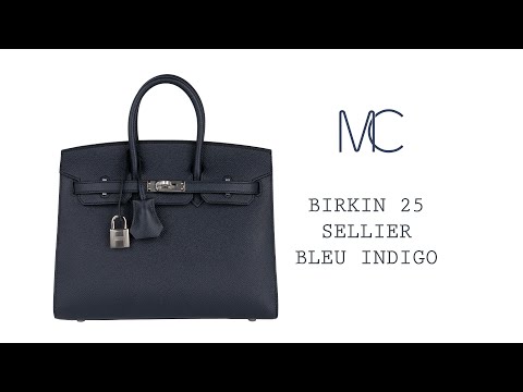 Hermes Birkin 25 Sellier Bag Bleu Indigo Gold Hardware Epsom Leather N –  Mightychic