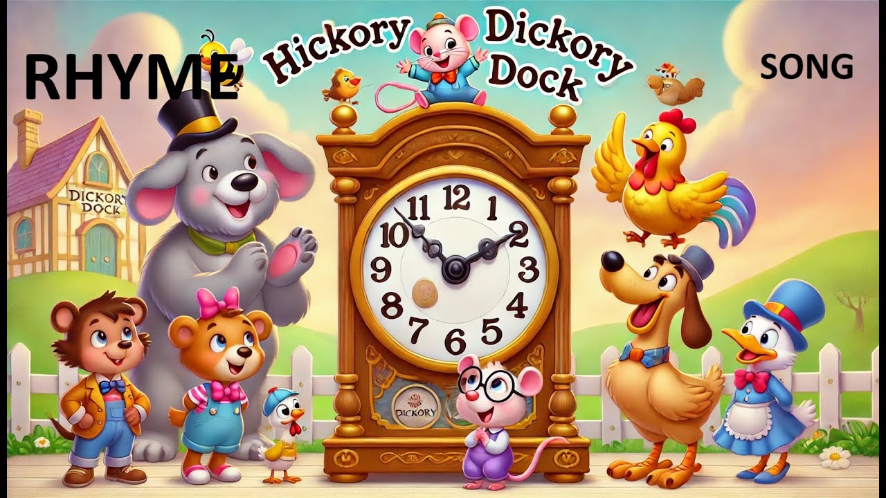 Hickory Dickory Dock Rhyme|Nursery Rhyme|Rhyme with lyrics|song for ...