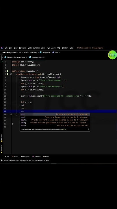 WAP To SWAP TWO NUMBERS In JAVA | #Shorts | SWAPPING OF TWO NUMBERS IN ...