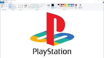 How to draw Playstation Logo in Computer using Ms Paint | PS5 Logo Drawing.