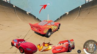MACQUEEN vs MAQUAM ON INSANE MEGA RAMP, BeamNG drive, Car simulator, tests and destruction CARS screenshot 2